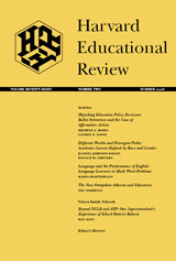 Cover of 'Harvard Educational Review' journal.