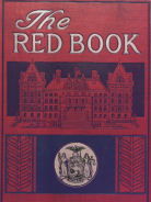 Cover of the Red Book, showing a drawing of the State Capitol and the NYS seal