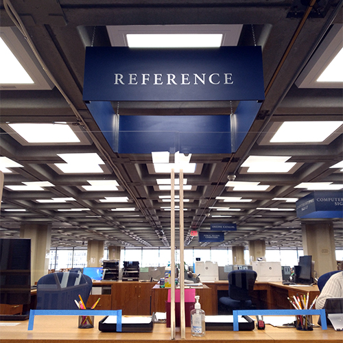 reference desk sign