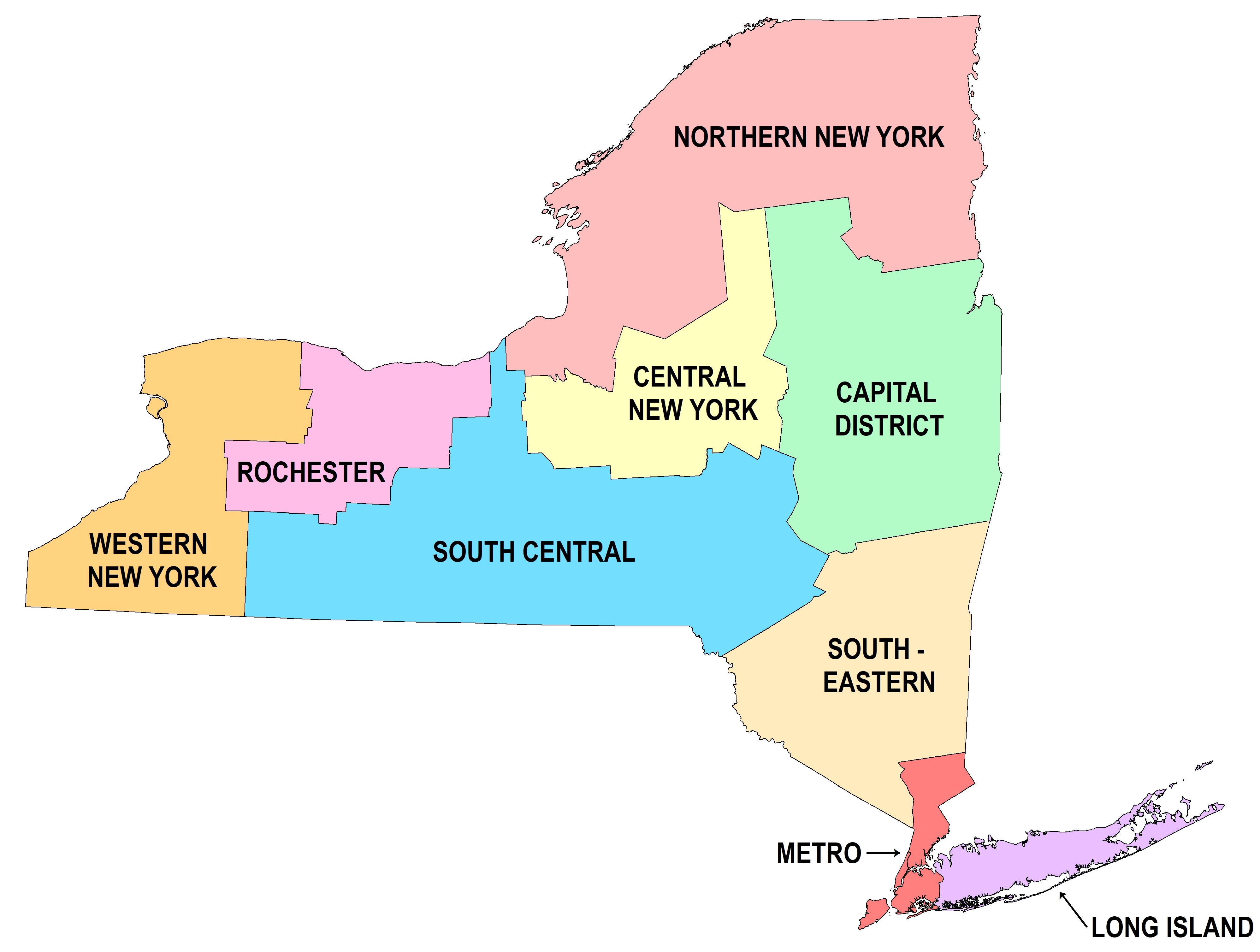 New York State Map Map Of The United States