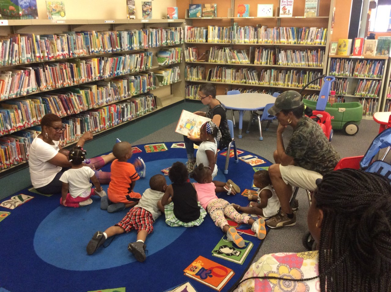 children enjoying a library storytime