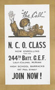 Canadian WWI recruiting poster: The Call/ NCO Class Now Enrolling