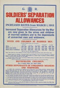 English WWI recruiting poster: Soldiers' Separation Allowances...