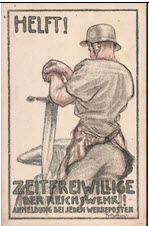German WWI poster: Helft!/Zeitfreiwillige der Reichswehr!
