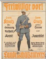 German WWI poster: Freiwillige vor zum Schutz...