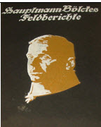 German WWI poster: Hauptmann Bölctes Feldberichte