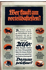 German WWI poster: Wer kauft am Vorteilhaftesten?