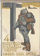 German WWI poster: 4 Bremer Soldaten-heime hinter der front
