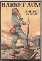 German WWI poster: Harret aus!