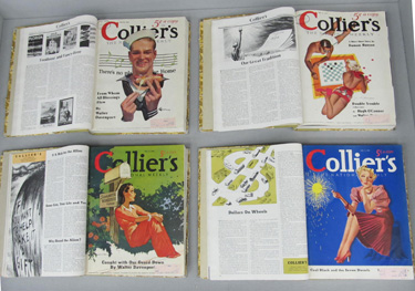Second display case of Collier's Magazine issues.