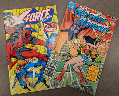 X-Force and Wonder Woman comics