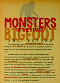 Poster with exhibit title and silhouette of Bigfoot