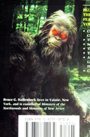 Part of the back cover of the book 'Monsters of New York' by Bruce Hallenbeck.