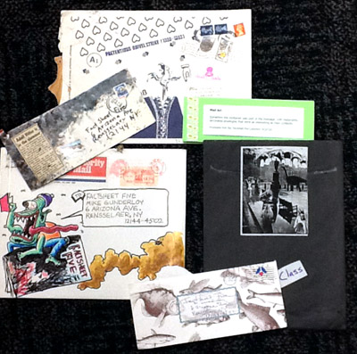 Examples of envelopes with messages and/or artwork from the collection.