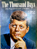Cover of 'The Thousand days,' one of the books about John F. Kennedy in the exhibit.