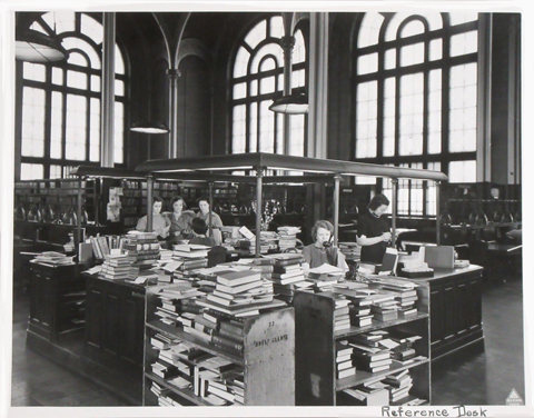 reference desk, Education Building, circa 1943