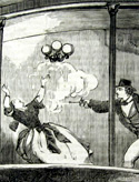 Part of an illustration from the National Police Gazette depicting a shooting.
