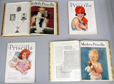 display case 1 of Priscilla magazines