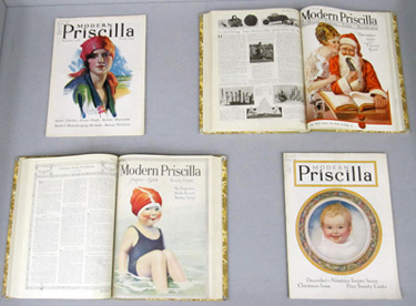 display case 2 of Priscilla magazines