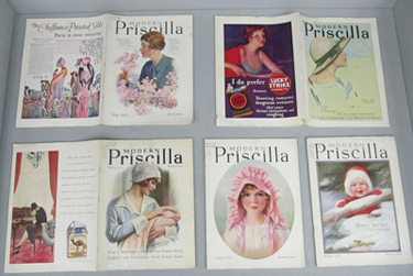 display case 4 of Priscilla magazines