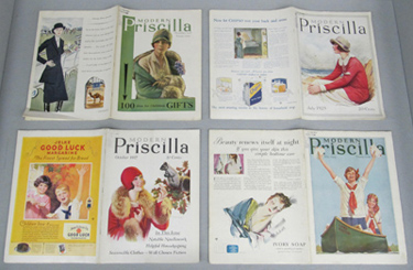 display case 5 of Priscilla magazines