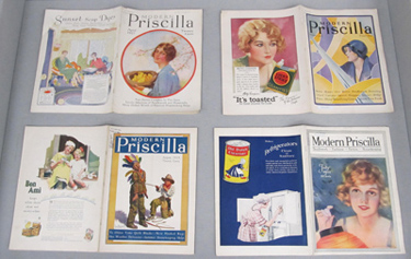 display case 6 of Priscilla magazines