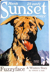 Sunset magazine cover showing a dog.