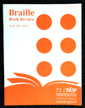 Cover of Braille Book Review, from the November exhibit.