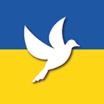 Ukraine flag and dove icon