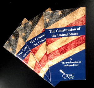 copies of a pocket-sized edition of the constitution