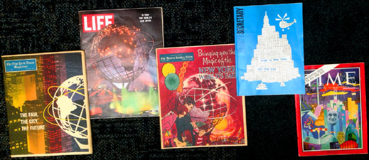 A selections of magazines and newspaper insets featuring the 1964-65 World's Fair.