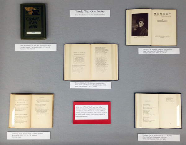 Left display case, with several volumes of WWI poetry