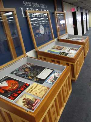 World War II Poster Exhibit in the lobby of the NYS Library