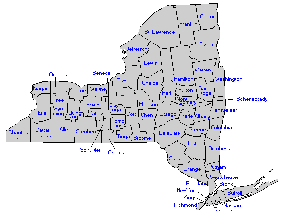 Counties In Upstate Ny Map New York State Counties: Research Library: Nys Library
