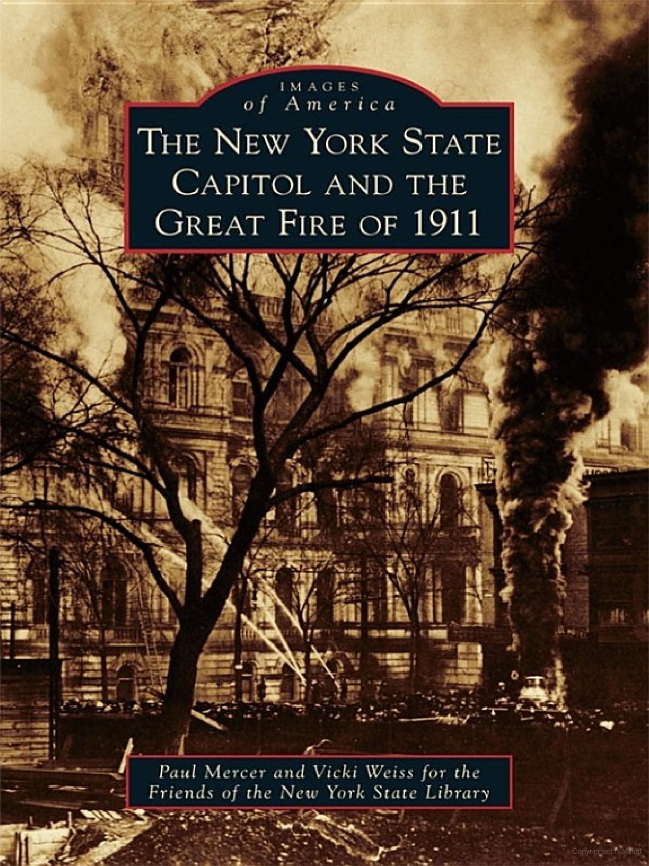 Photograph of the Capitol building on fire in 1911.