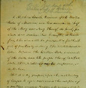 Photo of a page from the Emancipation Proclamation, hand-written by Abraham Lincoln.