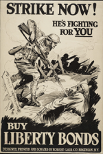 US WWI poster (general): Strike Now!