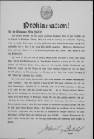 US WWI poster (general): Proklamation!
