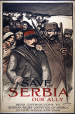 US WWI poster (general): Save Serbia Our Ally