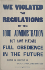 US WWI poster (general): We Violated