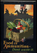 US WWI poster (general): Food Is Ammunition