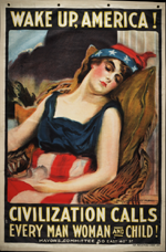 US WWI poster (general): Wake Up, America!