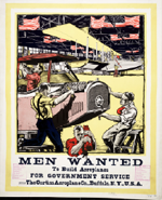 US WW1 poster (general):Men Wanted to Build Aeroplanes for Government Service