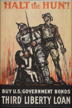 US WWI poster (general): Halt the Hun!