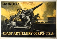 US WWI recruitment poster: Join Us!/Coast Artillery Corps