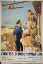 US WWI recruitment poster: Curtiss School of Aviation