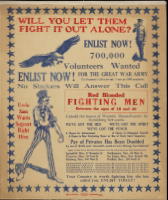 US WWI recruitment poster:Will You Let Them/Fight It Out Alone? 