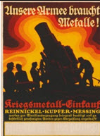 Austrian WWI poster: Unsere Armee braucht Metalle