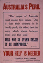 Australian WWI poster: Australia's Peril