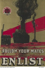 Australian WWI poster: Follow Your Mates